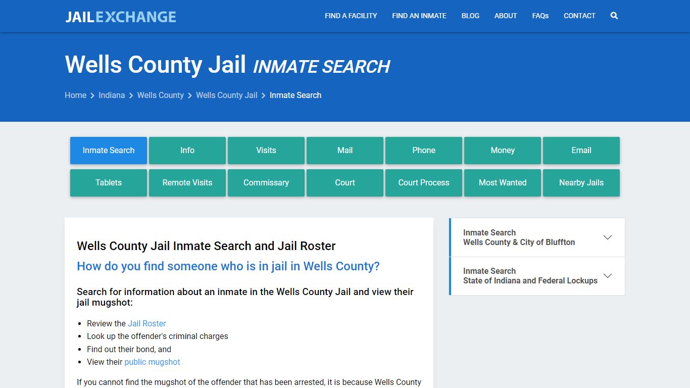 Inmate Search: Roster & Mugshots - Wells County Jail, IN